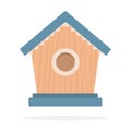 Wooden birdhouse vector flat isolated