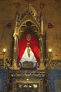 Wooden Black Madonna inside of church of Notre Dame in Rocamadour, France