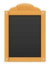 Wooden black menu board blank template for design vector illustration