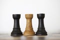Wooden Black And White Rooks Chess Pieces