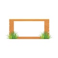 Wooden blank board signs spring time with grass. Royalty Free Stock Photo