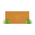 Wooden blank board signs spring time with grass. Royalty Free Stock Photo