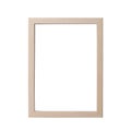 Wooden blank picture frame, realistic vertical picture frame. Empty white picture frame, mockup template isolated on