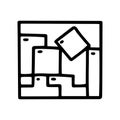 wooden block puzzle line vector doodle simple icon Royalty Free Stock Photo