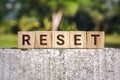 Reset Word on Wooden Block Royalty Free Stock Photo