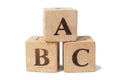 Wooden blocks with ABC letters Royalty Free Stock Photo