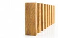 Wooden blocks arranged in a row Royalty Free Stock Photo