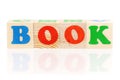 Wooden blocks arranged in the word BOOK Royalty Free Stock Photo