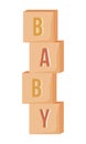 Wooden blocks for baby semi flat color vector object Royalty Free Stock Photo