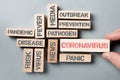 Wooden Blocks with Coronavirus Concept Words