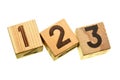 Wooden blocks with digits 123 Royalty Free Stock Photo