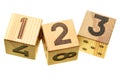 Wooden blocks with digits Royalty Free Stock Photo