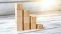 Wooden Blocks Graph Representing Growth and Success