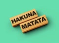 Wooden blocks hakuna matata word isolated background 3d illustration