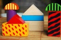 Wooden blocks houses