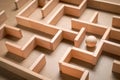 Maze game with wooden ball