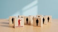 Wooden blocks with people figures and connection word image Royalty Free Stock Photo