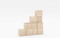 Wooden blocks stacked as a pyramid staircase. Success, growth, win, victory, development or top ranking concept 3d Royalty Free Stock Photo