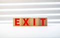 Wooden Blocks with the text: Exit