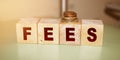 Wooden Blocks with the text: Fees. Taxation and penalties business accounting finacial concept