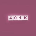 Wooden Blocks with the text: 401K. Retirement saving social business concept