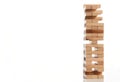 Wooden blocks tower isolated on white background Royalty Free Stock Photo