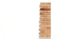 Wooden blocks tower isolated on white background Royalty Free Stock Photo