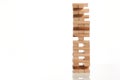 Wooden blocks tower isolated on white background Royalty Free Stock Photo