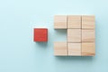 Wooden blocks unique solution concept Royalty Free Stock Photo