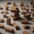 The blocks feature a natural wood grain pattern, creating a textured appearance Royalty Free Stock Photo