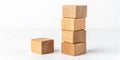 Wooden Blocks Vertical Stack and Single Cube Royalty Free Stock Photo