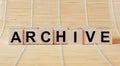 Wooden blocks with the word ARCHIVE Royalty Free Stock Photo