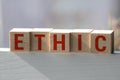 Wooden blocks with the word Ethic Royalty Free Stock Photo