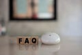 Wooden blocks with word FAQ. FAQ abbreviation, frequently asked questions Royalty Free Stock Photo