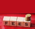Wooden blocks with the word Fees. Business and finance concept. Costs, charges, commissions, penalties, fee and taxes Royalty Free Stock Photo