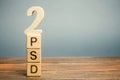 Wooden blocks with the word PSD 2 - Payment Services Directive. European Commission Banking Directive. Increase payment efficiency