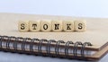 Wooden blocks with the word Stonks. Business and finance concept Royalty Free Stock Photo