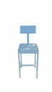 Wooden blue chaire vintage isolated on white background. This has clipping path Royalty Free Stock Photo