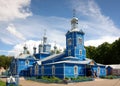 Wooden blue Holy Avraamievsky Church