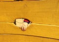 Wooden board of an artificial rock climbing wall Royalty Free Stock Photo