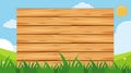 Wooden board with background of a park