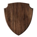 Wooden board with defense protection shield shape made of natural dark wood
