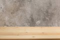 Wooden board empty table in front of a blurred background. Perspective brown wood with blurry grunge or old wall backdrop - can be Royalty Free Stock Photo