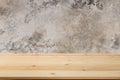 Wooden board empty table in front of a blurred background. Perspective brown wood with blurry grunge or old wall backdrop - can be Royalty Free Stock Photo