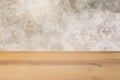 Wooden board empty table in front of a blurred background. Perspective brown wood with blurry grunge or old wall backdrop - can be Royalty Free Stock Photo