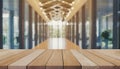 Wooden board empty table in front of blurred background. Perspective brown wood over blur in coffee shop - can be used for display Royalty Free Stock Photo