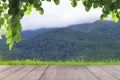 Wooden board empty table in front of blurred background. Royalty Free Stock Photo