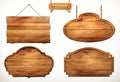 Wooden board, old wood vector set