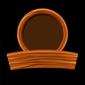 Wooden board and round frame for graphic design. Royalty Free Stock Photo