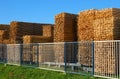 Wooden boards stacked at the timber yard